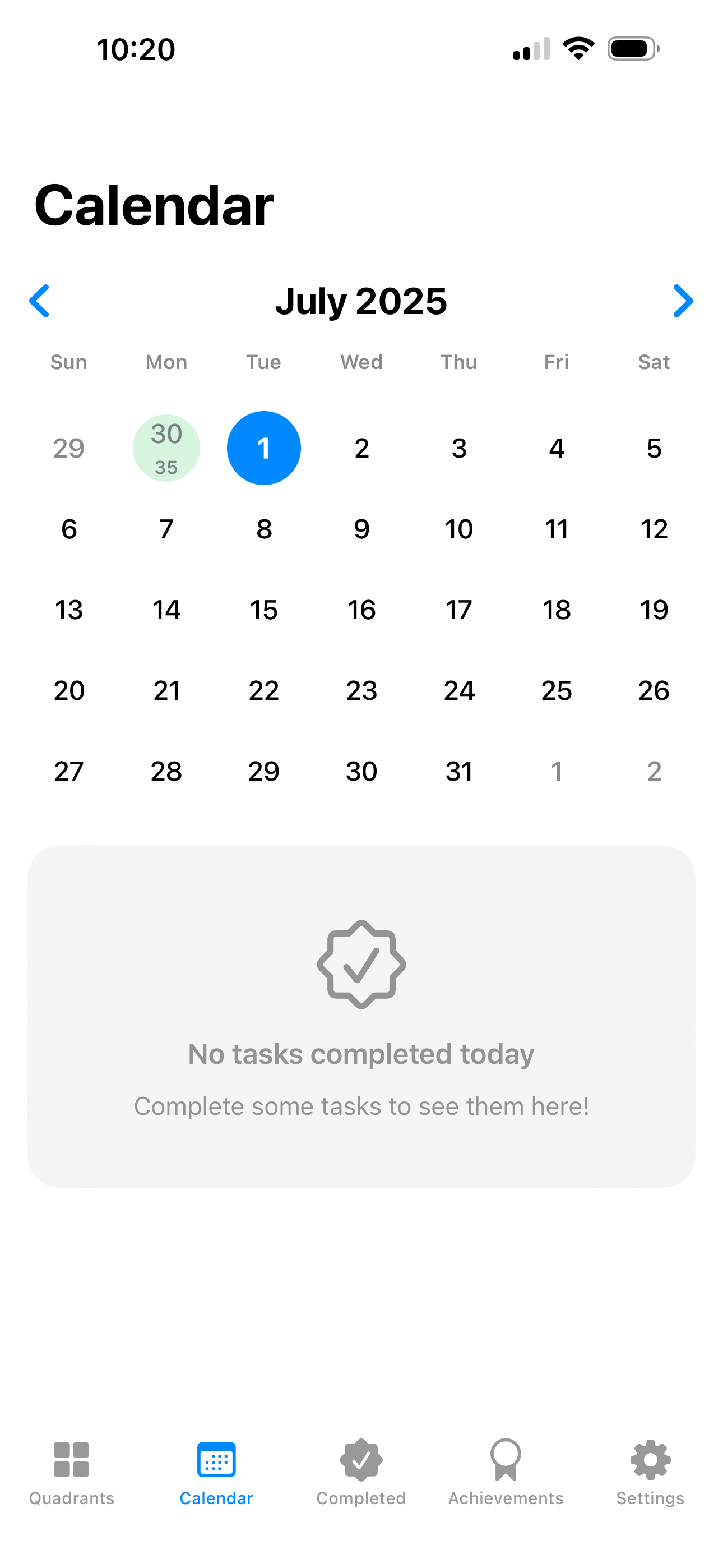 Calendar View